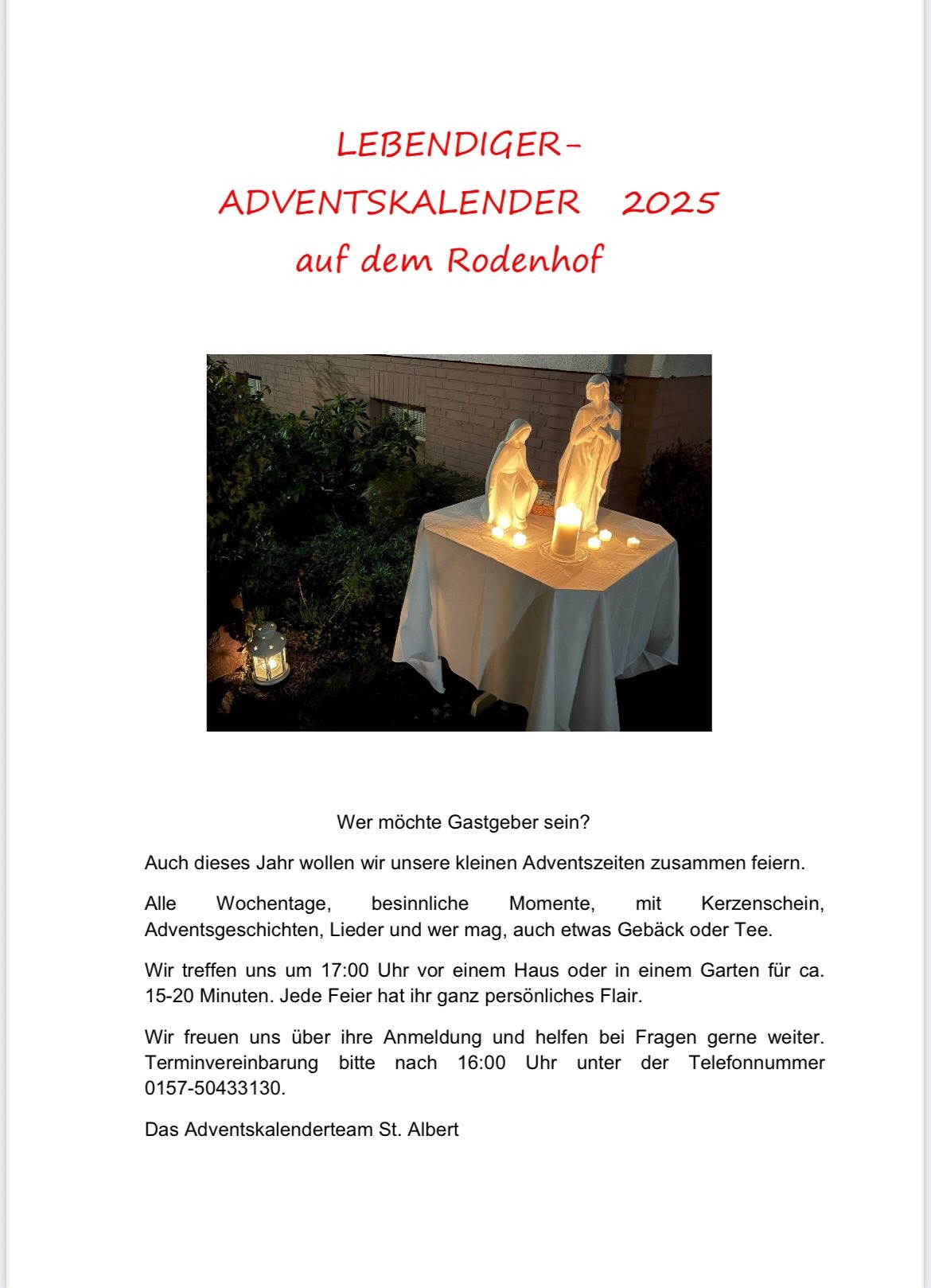 Lebendiger Adventskalender Rodenhof 1