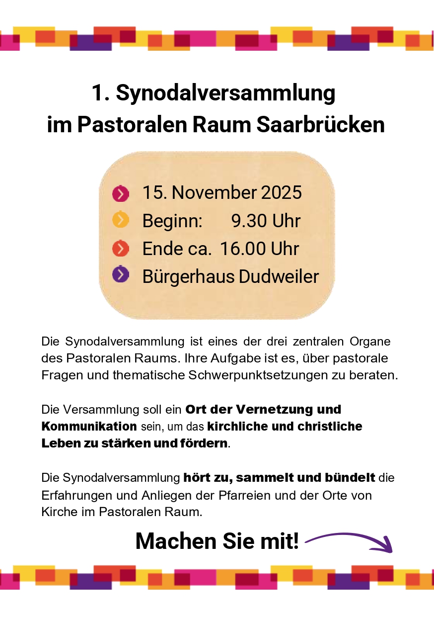 Synodalversammlung Aufruf zur Anmeldung 1